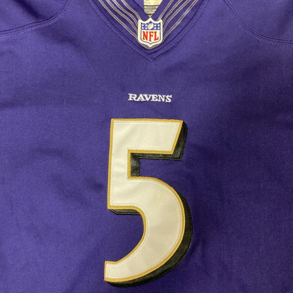 Nike Baltimore Ravens Joe‎ Flacco 5 Jersey Womens Large Purple NFL On Field